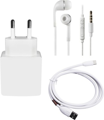 DAKRON Wall Charger Accessory Combo for iBall Andi 5Q Cobalt Solus(White)