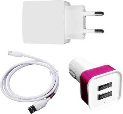 DAKRON Wall Charger Accessory Combo for Motorola Moto Turbo(White)