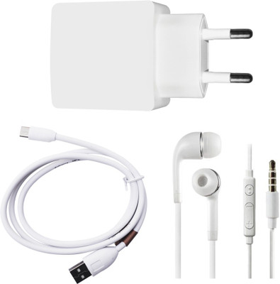 DAKRON Wall Charger Accessory Combo for Lenovo A328(White)