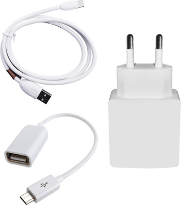 DAKRON Wall Charger Accessory Combo for Huawei Ascend GX 1(White)