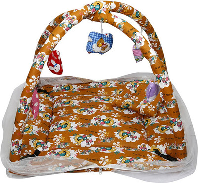 

Shishu.Online Cotton Infants BABY POLLY COTTON BEDDING SET WITH NET ANGRY BIRDS PRINTED, BROWN Mosquito Net(Multicolor)