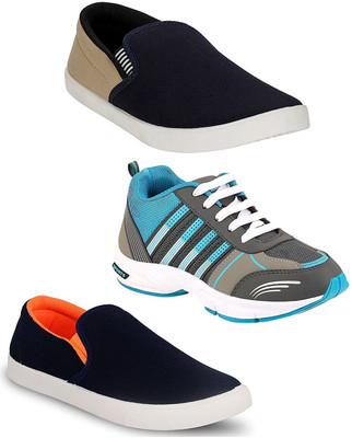 

Chevit Men's Trio Pack of 3 Casual Running Shoes (Sports Shoes & Loafers) Outdoors For Men(Multicolor