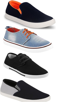 

Chevit Men's QUAD Pack of 4 Casual Sneakers Shoes (Sports Shoes & Loafers) Loafers For Men(Multicolor