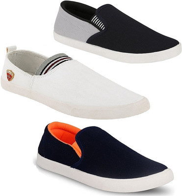 

Chevit Men's Trio Pack of 3 Casual Running Shoes With White Leather Loafers Shoes (Sports Shoes & Loafers) Outdoors For Men(Multicolor
