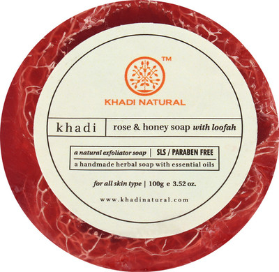 

Khadi Natural Rose & Honey Soap with Loofha(300 g, Pack of 3)