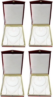 

Atorakushon Pack of 4 Pcs Multipurpose Necklace Earring bangle bracelet half set box Jewelry Makeup Vanity Pouch (Maroon) Storage Case Vanity Box(Maroon)