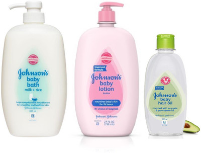 

Johnson's Baby Toiletry Combo Set (Lotion,Bath Milk 500)hair Oil 200ml)(Multicolor)