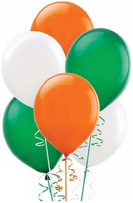 

PartyballoonsHK Solid Tricolor - Independence Day Special Balloon(Orange, White, Green, Pack of 150)