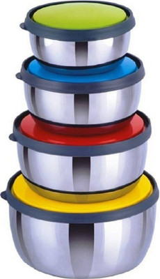 

Sayee Power plus with lid staibless steel bowl Steel Bowl Set(Multicolor, Pack of 4)