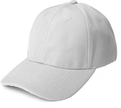 HOZIE Classic White Plain Baseball Cotton Cap Cap