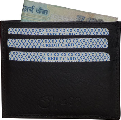 

Kan Genuine Leather Card Holder/Document Holder for Men and Women(Black)