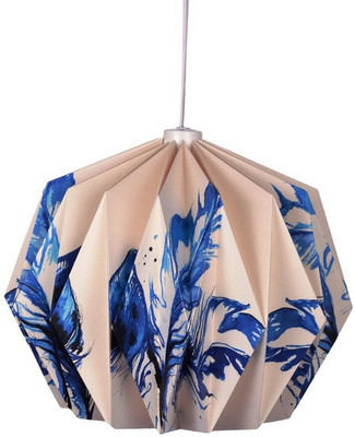 

FloftStudio Blue Watercolor Feather Origami Handmade Lampshade Chandelier Ceiling Lamp