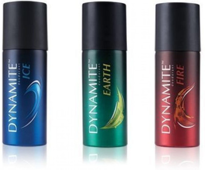 

Amway Dynamite Deodorant Combo Ice, Earth And Fire Deodorant Spray - For Men(450 ml, Pack of 3)