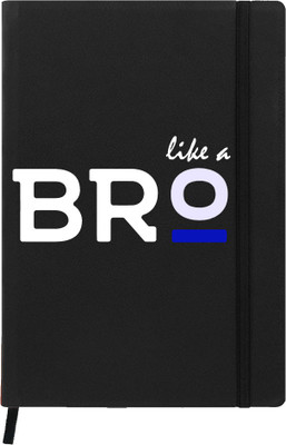 

Hamee A5 Notebook(Raksha Bandhan Special GIft for Brother Sister Designer Printed Black Leather A5 Notebook - 200 pages, A5 size Like a Bro, Black)