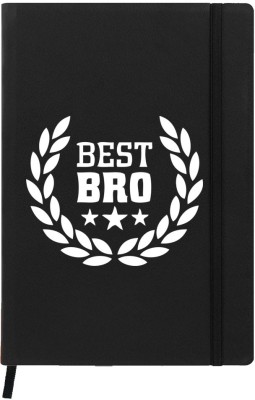 

Hamee A5 Notebook(Raksha Bandhan Special GIft for Brother Sister Designer Printed Black Leather A5 Notebook - 200 pages, A5 size Best Bro, Black)