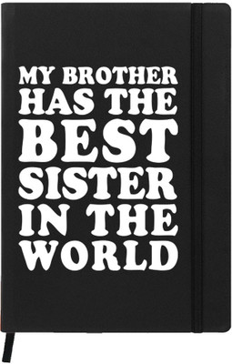 

Hamee A5 Notebook(Raksha Bandhan Special GIft for Brother Sister Designer Printed Black Leather A5 Notebook - 200 pages, A5 size Worlds Best Sister, Black)