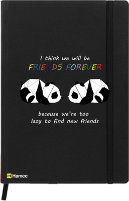 

Hamee A5 Notebook(Friendship Day Special Friends Theme Designer Printed Black Leather A5 Notebook - 200 pages, A5 size Lazy Friends, Black)
