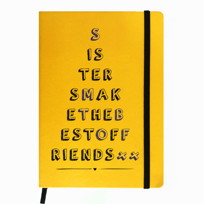 

Hamee A5 Notebook(Raksha Bandhan Special GIft for Brother Sister Designer Printed Yellow Leather A5 Notebook - 200 pages, A5 size Best of Friends, Yellow)