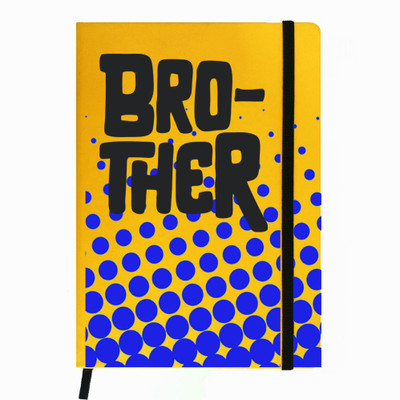 

Hamee A5 Notebook(Raksha Bandhan Special GIft for Brother Sister Designer Printed Yellow Leather A5 Notebook - 200 pages, A5 size Brother 1, Yellow)
