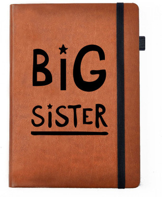 

Hamee A5 Notebook(Raksha Bandhan Special GIft for Brother Sister Designer Printed Tan Brown Leather A5 Notebook - 200 pages, A5 size Elder Sister, Tan)