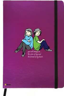 

Hamee A5 Notebook(Friendship Day Special Friends Theme Designer Printed Black Leather A5 Notebook - 200 pages, A5 size Friend Of My Heart, Purple)