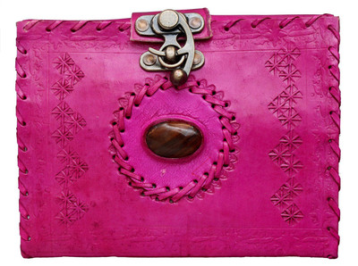 

Anshika International A6 Notebook(genuine leather handmade notebook diary, Pink)
