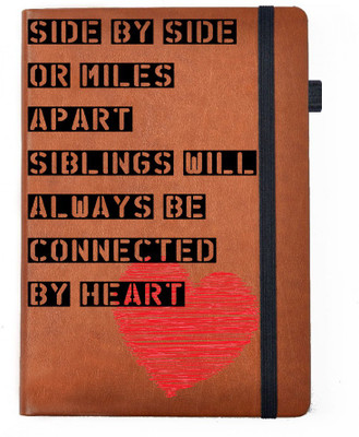

Hamee A5 Notebook(Raksha Bandhan Special GIft for Brother Sister Designer Printed Tan Brown Leather A5 Notebook - 200 pages, A5 size Connection, Tan)