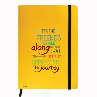 

Hamee A5 Notebook(Friendship Day Special Friends Theme Designer Printed Black Leather A5 Notebook - 200 pages, A5 size Friends, Yellow)