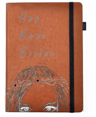 

Hamee A5 Notebook(Raksha Bandhan Special GIft for Brother Sister Designer Printed Tan Brown Leather A5 Notebook - 200 pages, A5 size Soul Sister, Tan)