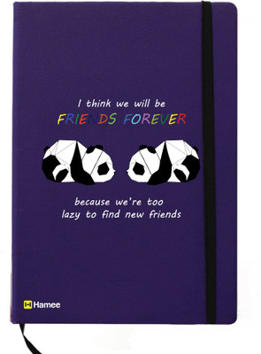 

Hamee A5 Notebook(Friendship Day Special Friends Theme Designer Printed Black Leather A5 Notebook - 200 pages, A5 size Lazy Friends, Blue)