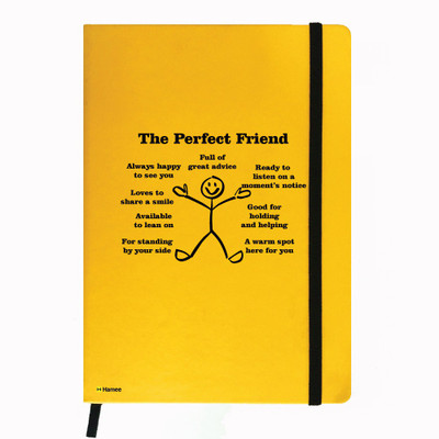 

Hamee A5 Notebook(Friendship Day Special Friends Theme Designer Printed Black Leather A5 Notebook - 200 pages, A5 size Perfect Friends, Yellow)