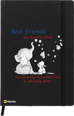 

Hamee A5 Notebook(Friendship Day Special Friends Theme Designer Printed Black Leather A5 Notebook - 200 pages, A5 size Best Friends, Black)