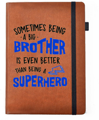 

Hamee A5 Notebook(Raksha Bandhan Special GIft for Brother Sister Designer Printed Tan Brown Leather A5 Notebook - 200 pages, A5 size Super Hero, Tan)