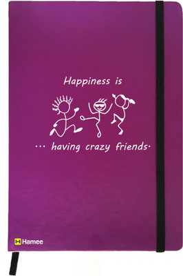 

Hamee A5 Notebook(Friendship Day Special Friends Theme Designer Printed Black Leather A5 Notebook - 200 pages, A5 size Crazy Friends, Purple)