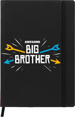 

Hamee A5 Notebook(Raksha Bandhan Special GIft for Brother Sister Designer Printed Black Leather A5 Notebook - 200 pages, A5 size Awesome Brother, Black)