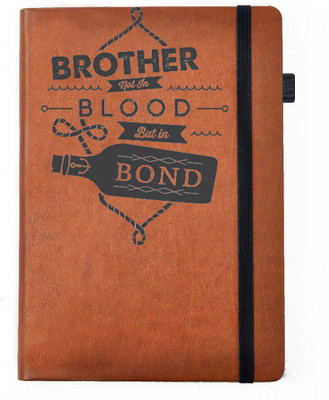 

Hamee A5 Notebook(Raksha Bandhan Special GIft for Brother Sister Designer Printed Tan Brown Leather A5 Notebook - 200 pages, A5 size Brother from Another Mother, Tan)