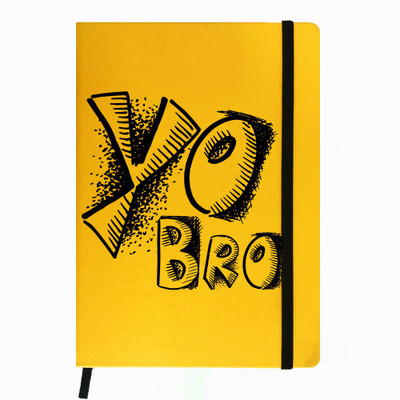 

Hamee A5 Notebook(Raksha Bandhan Special GIft for Brother Sister Designer Printed Yellow Leather A5 Notebook - 200 pages, A5 size Yo Bro, Yellow)