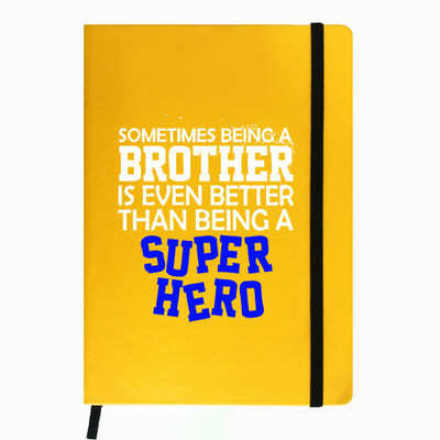 

Hamee A5 Notebook(Raksha Bandhan Special GIft for Brother Sister Designer Printed Yellow Leather A5 Notebook - 200 pages, A5 size Bro Dil Le Gya, Yellow)