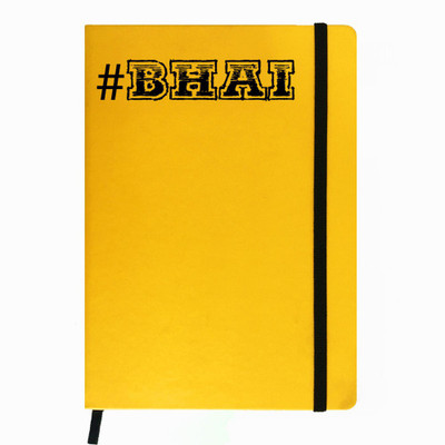 

Hamee A5 Notebook(Raksha Bandhan Special GIft for Brother Sister Designer Printed Yellow Leather A5 Notebook - 200 pages, A5 size #Bhai, Yellow)