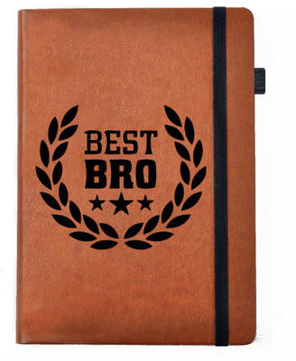 

Hamee A5 Notebook(Raksha Bandhan Special GIft for Brother Sister Designer Printed Tan Brown Leather A5 Notebook - 200 pages, A5 size Best Bro, Tan)