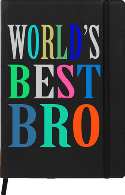 

Hamee A5 Notebook(Raksha Bandhan Special GIft for Brother Sister Designer Printed Black Leather A5 Notebook - 200 pages, A5 size Best Brother 2, Black)