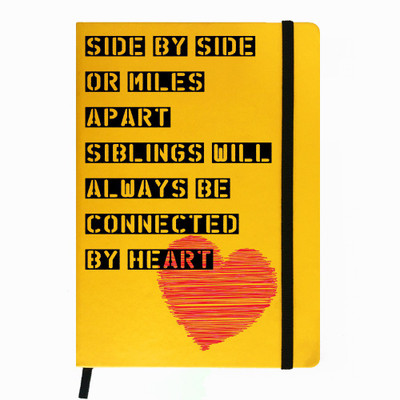 

Hamee A5 Notebook(Raksha Bandhan Special GIft for Brother Sister Designer Printed Yellow Leather A5 Notebook - 200 pages, A5 size Connection, Yellow)