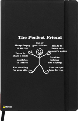 

Hamee A5 Notebook(Friendship Day Special Friends Theme Designer Printed Black Leather A5 Notebook - 200 pages, A5 size Perfect Friends, Black)