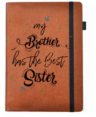 

Hamee A5 Notebook(Raksha Bandhan Special GIft for Brother Sister Designer Printed Tan Brown Leather A5 Notebook - 200 pages, A5 size Best Sister, Tan)