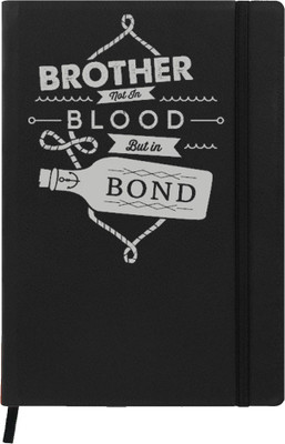 

Hamee A5 Notebook(Raksha Bandhan Special GIft for Brother Sister Designer Printed Black Leather A5 Notebook - 200 pages, A5 size Brother from Another Mother, Black)