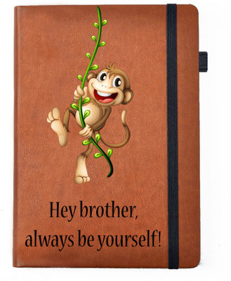 

Hamee A5 Notebook(Raksha Bandhan Special GIft for Brother Sister Designer Printed Tan Brown Leather A5 Notebook - 200 pages, A5 size Always be Yourself, Tan)