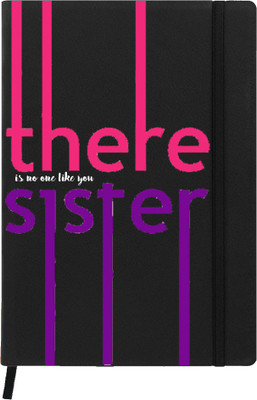 

Hamee A5 Notebook(Raksha Bandhan Special GIft for Brother Sister Designer Printed Black Leather A5 Notebook - 200 pages, A5 size No One Like You Sis, Black)