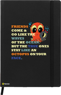 

Hamee A5 Notebook(Friendship Day Special Friends Theme Designer Printed Black Leather A5 Notebook - 200 pages, A5 size True Friends, Black)
