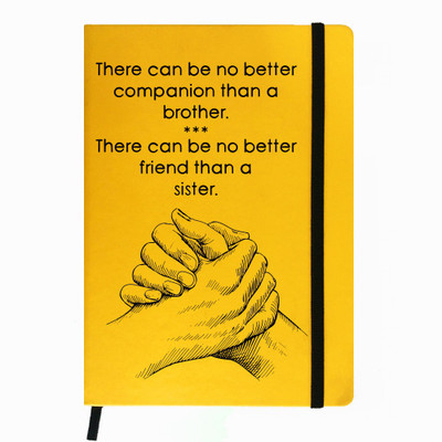 

Hamee A5 Notebook(Raksha Bandhan Special GIft for Brother Sister Designer Printed Yellow Leather A5 Notebook - 200 pages, A5 size Brother & Sister, Yellow)