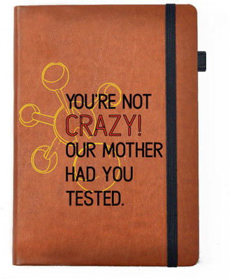

Hamee A5 Notebook(Raksha Bandhan Special GIft for Brother Sister Designer Printed Tan Brown Leather A5 Notebook - 200 pages, A5 size Not So Crazy, Tan)